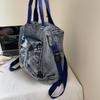 Jeans-Rucksack Damen Kleiner Rucksack Studenten-Schultasche Multifunktionale Handtasche