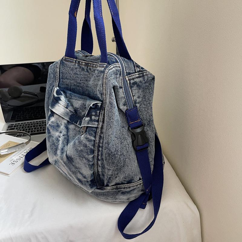 Jeans-Rucksack Damen Kleiner Rucksack Studenten-Schultasche Multifunktionale Handtasche