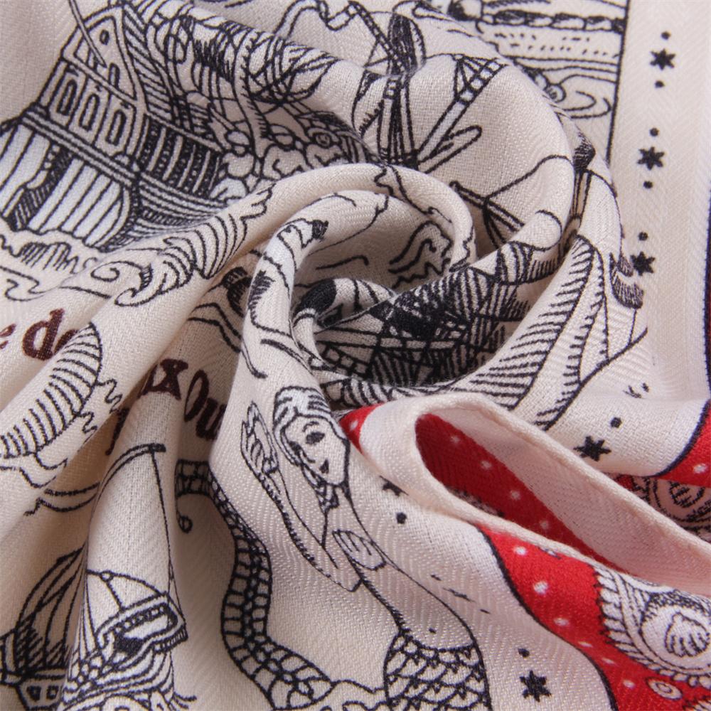 160X33Cm Luxury Winter Silk Cashmere Scarf Women Animals Print Manual Hand Rolled Shawl Warm Long Scarves Wraps Pashmina Bandana