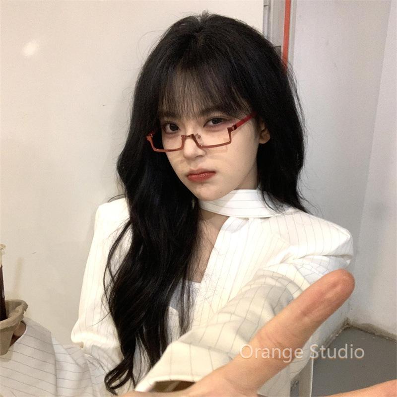 Bai Fen Bai Electronic 3C Women's Red Anime Cosplay Glasses Adult Unisex Frameless Eyeglass Eyewear Costume Accessories Prop Nishio Nishiki Kamishiro Rize