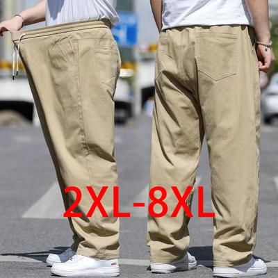 2XL-8XL Toamna și iarna Îmbrăcăminte pentru bărbați de mărime mare, pantaloni supradimensionați, gros, elastic, bumbac, cargo lejer