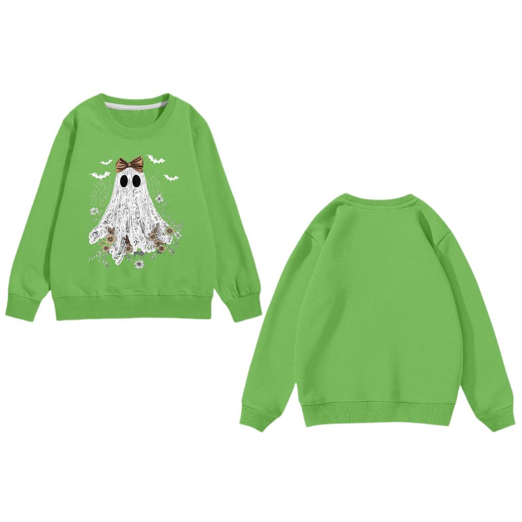 Children's Fashion Loose-fitting Casual Halloween Long-sleeved Printed Round Neck Sweatshirt