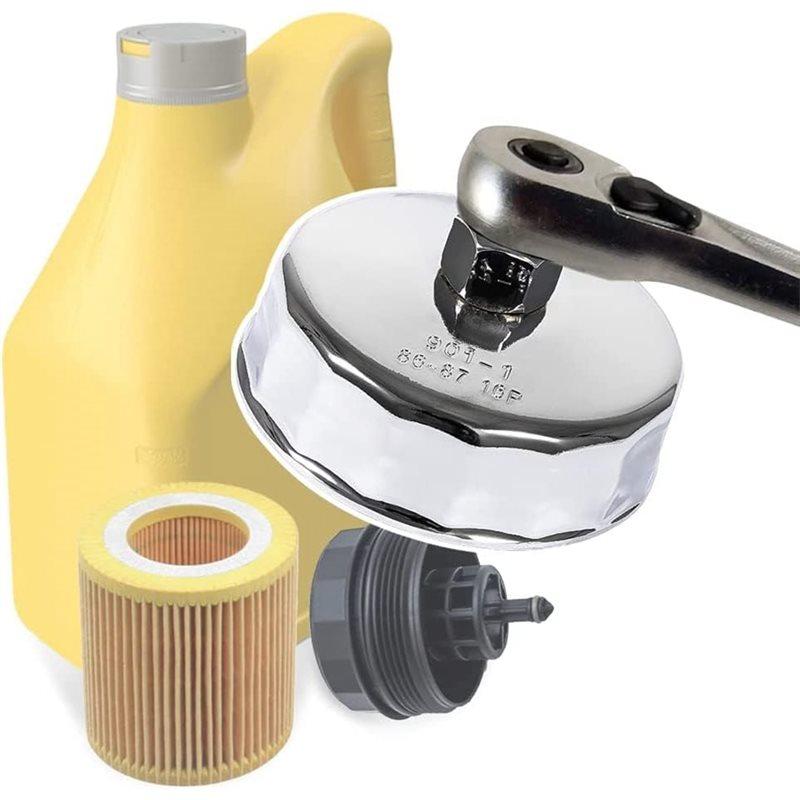 For BMW& Volvo Heavy Duty 86Mm 16 Flutes Oil Filter Wrench Cup Tool For N20 N26 N51 N52 N54 N55 N63 N74 S55 S63 Engines