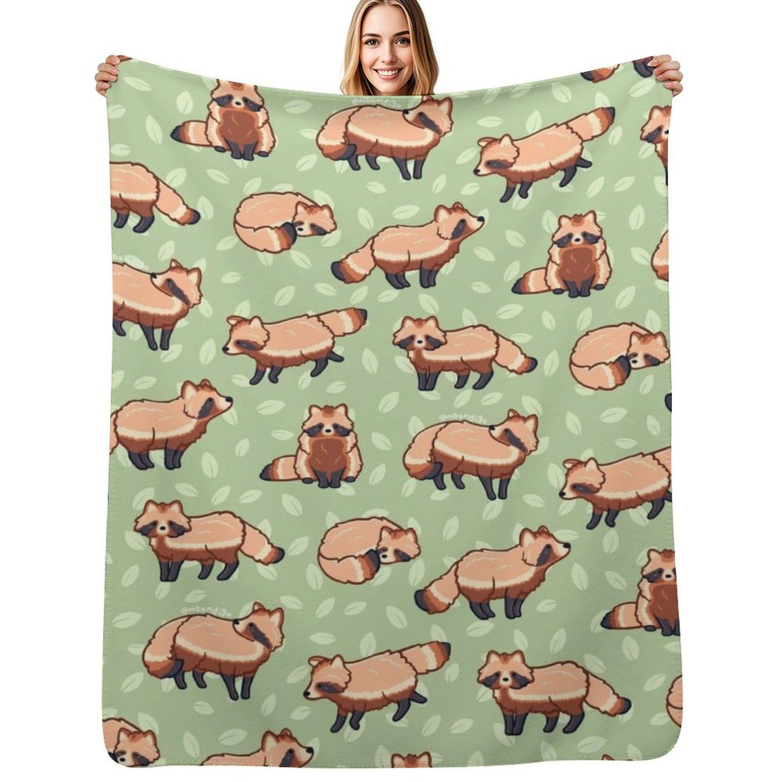 

Tanuki Throw Blanket Outdoor Soft Blanket for Picnic Beach Camping 102x76cm(40x30in)
