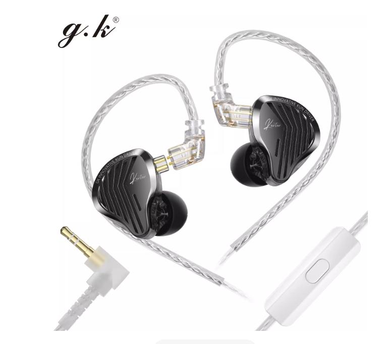 Căști Metalice Hifi Gk Kunten cu Drivere Dinamice, Bas Puternic, cu Cablu Detașabil cu 2 Pini, Cadou pentru Sportivi, Gameri, Iubitori de Muzică
