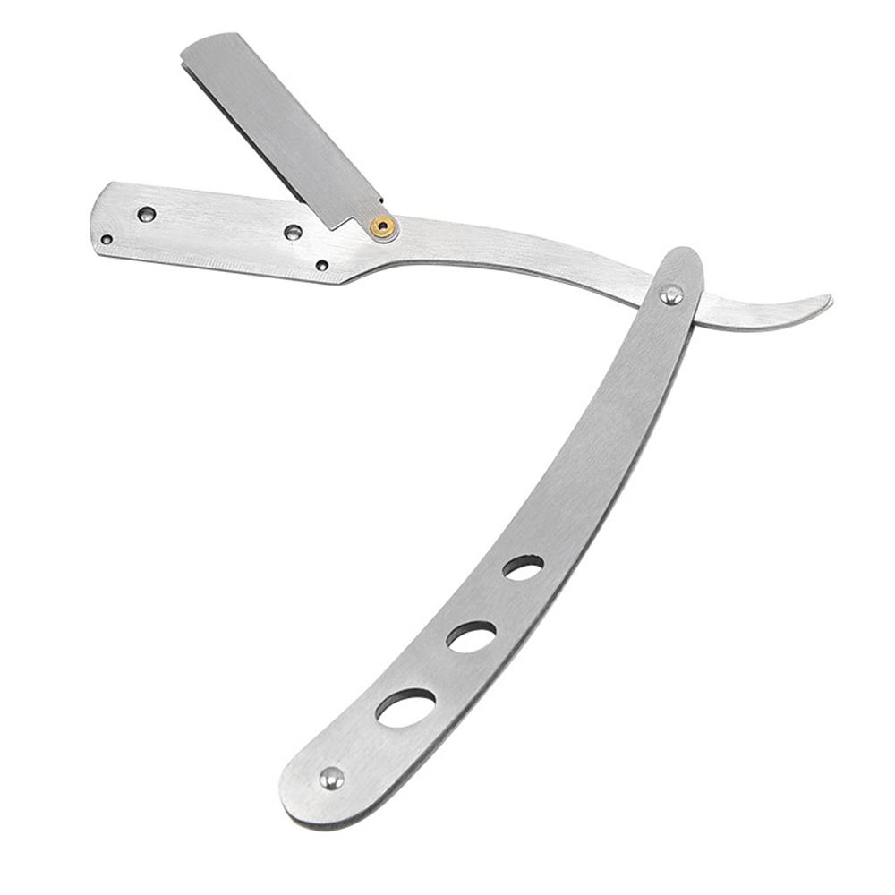 1 stücke Rasieren Barber Tools Edelstahl Manuelle Klapp Haar Rasieren Trimmen Messer Halter Haarschnitt Bart Augenbraue Rasiermesser