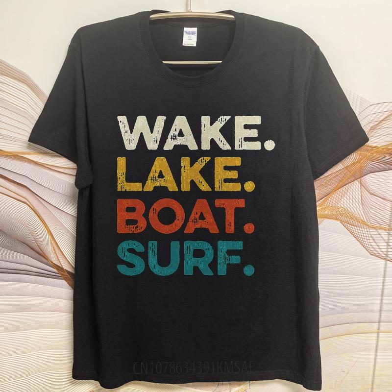New Arrived For man short sleeve tshirt Casual Wake Lake Boat Surf Stylish For men Top tees Comfort Tshirt Quick Dry Shirt