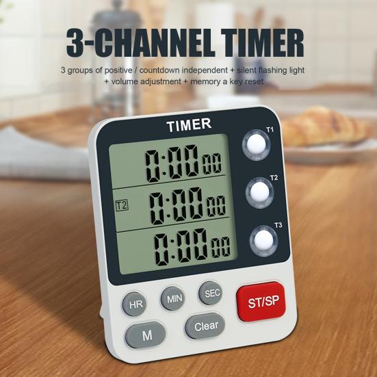 Timer Adjustable Volume One Key Reset Plastic Scratch Resistant Magnetic Time Reminder Household Supplies