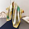 Pastoral Floral Print Square Scarf Imitation Silk Shawl Sun Protection High-end Neck Tie Small Square Scarf Headscarf Women's