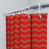 Gold Glitter Chevron Shower Curtain Red Modern Bathroom Decor Washable Fabric For Bathtub Privacy Size 69X70 (175Cm X 180Cm)