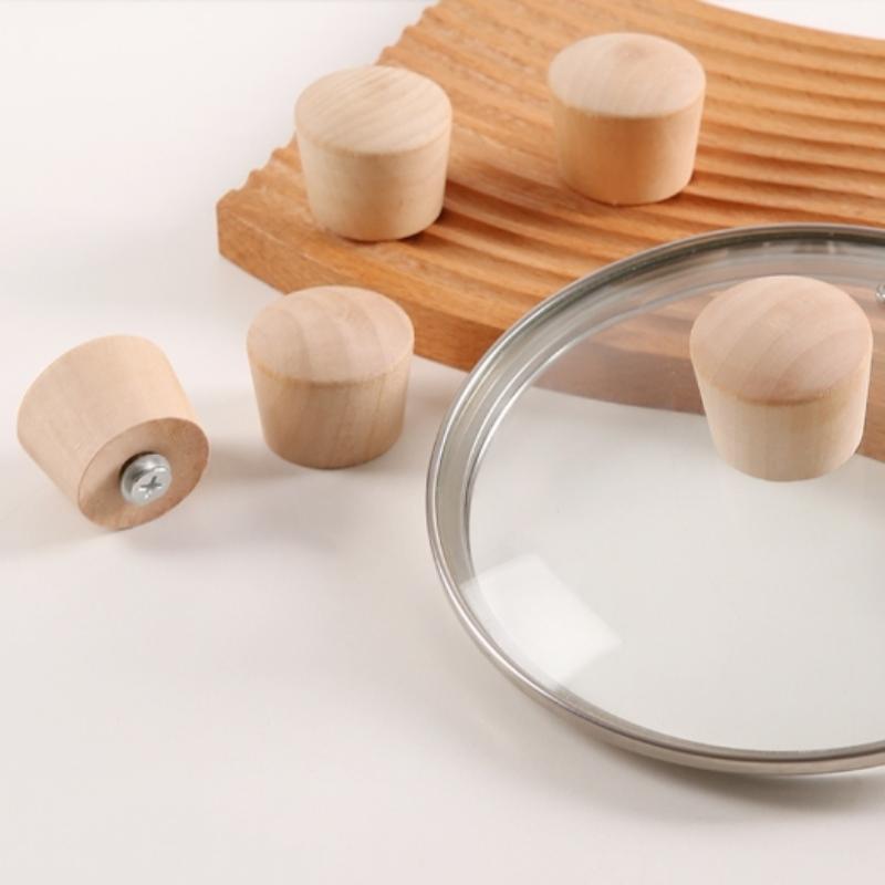 Pot Lid Handle Universal Pot Lid Holding Handle Wood Replaceable Knob Cap Cookware Handgrip Parts Kitchen Accessorie