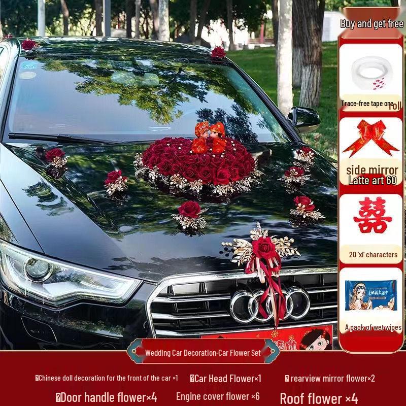 Wedding Car Decoration Set: Creative Floral Arrangement for Head Car