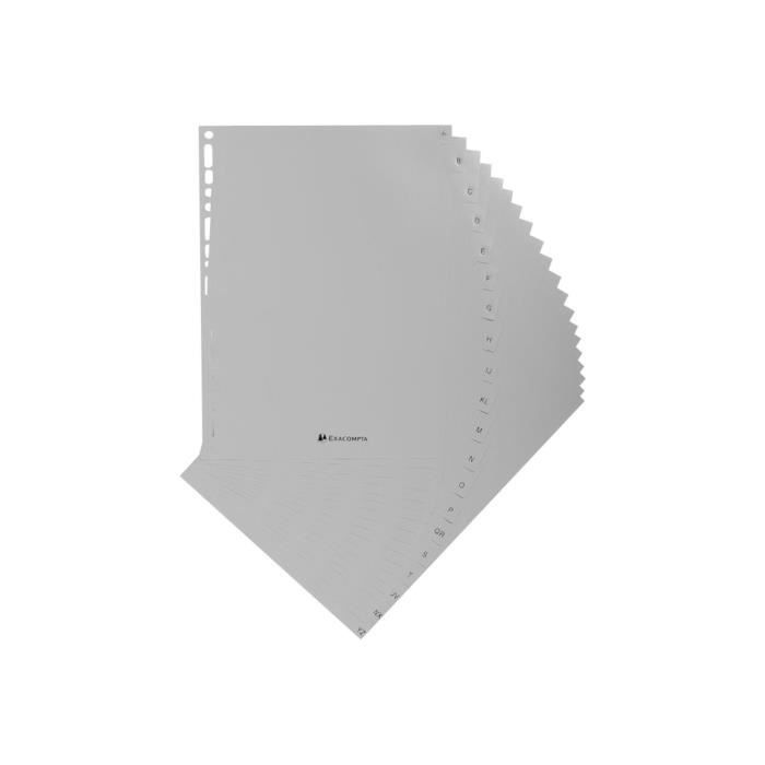 Exacompta Intercalaire 20 positions A-Z A4 à onglets gris