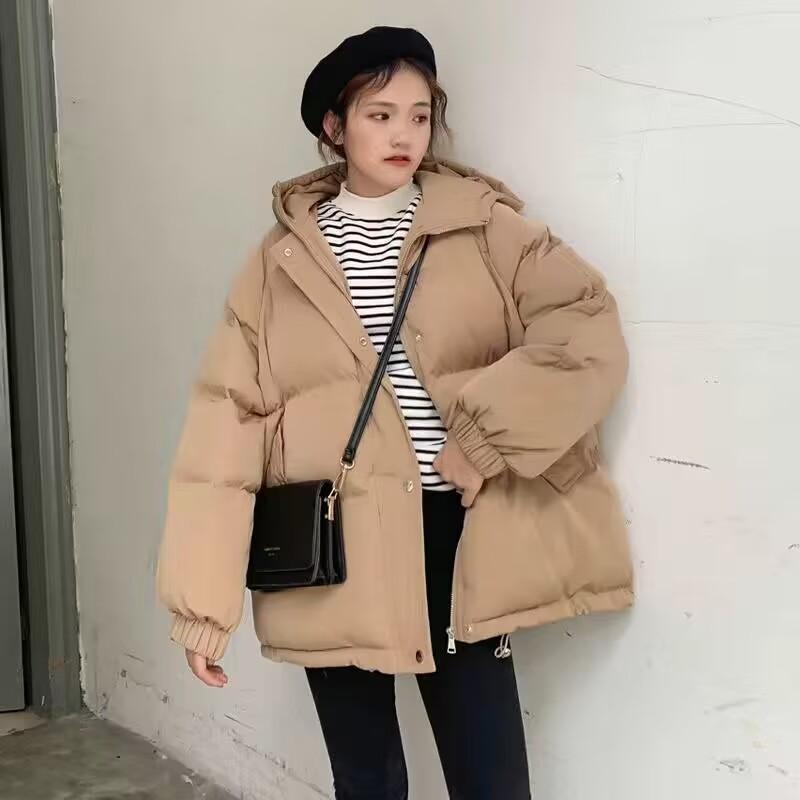 Cozyoutfit Down Female Korean Version Short Straight Jacket Hooded Bread Service Ins  Style