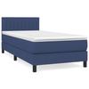 3140191 vidaXL Lit à sommier tapissier avec matelas Bleu 90x200 cm Tissu