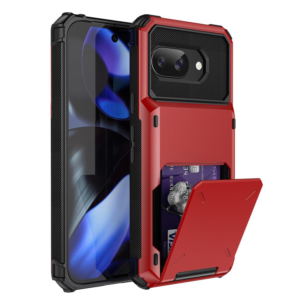 For Google Pixel 9a Case PC+TPU Dual Layer Back Phone Cover with Card Holder