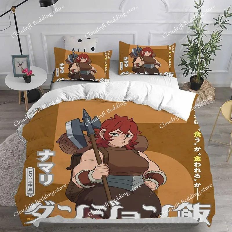 Modisches 3D-bedrucktes Anime Delicious in Dungeon Bettwäsche-Set Jungen Mädchen Einzel Doppel Queen King Größe Bettbezug Kissenbezug Bett Jungen Erwachsene