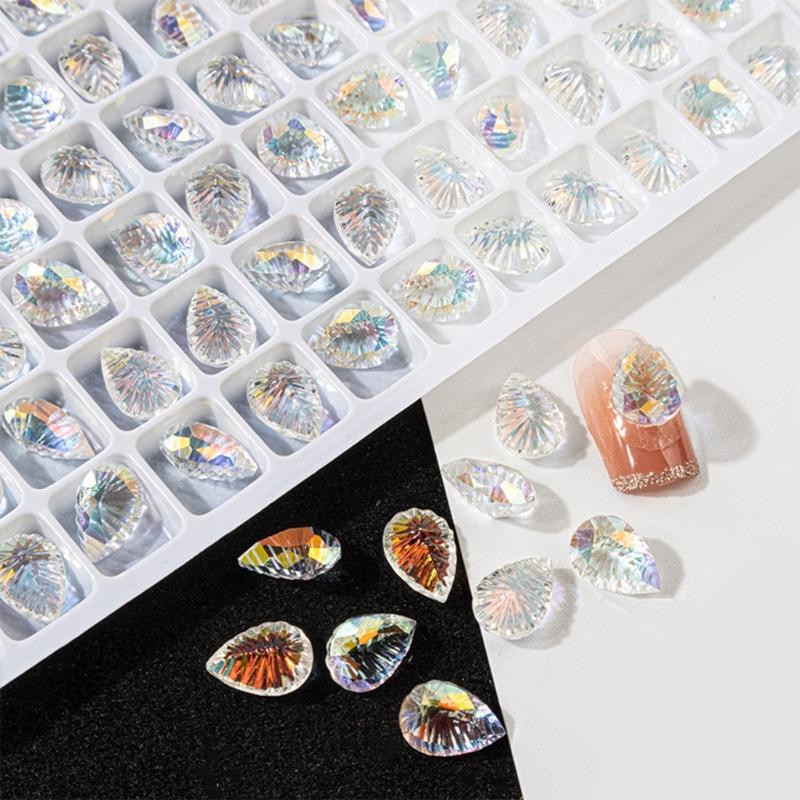 20Pcs Pointed Bottom Nail Rhinestones Diamond Nail Charms 3D Crystal Gems Jewelry DIY Manicures Nail Decorations