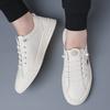 Fashion Simple White High-end Men's Leather Casual Shoes Commuting Daily Business Work Shoes Anti Slip Comfortable Men's Driving Shoes