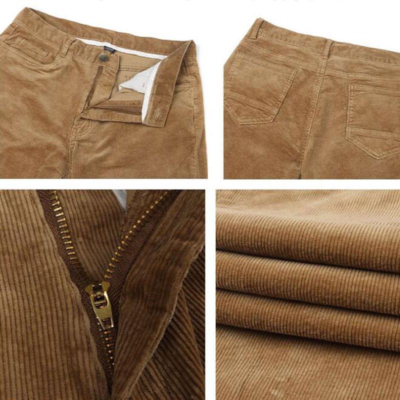 Men's Casual Pants Corduroy Bell-Bottom Trousers Korean Style Stretch Boot Cut Trousers