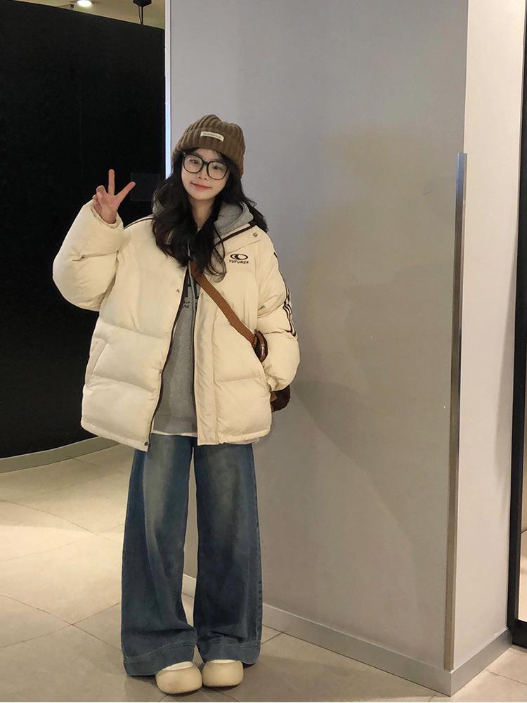 Women's 2025 Striped Stand Collar Winter Cotton Jacket