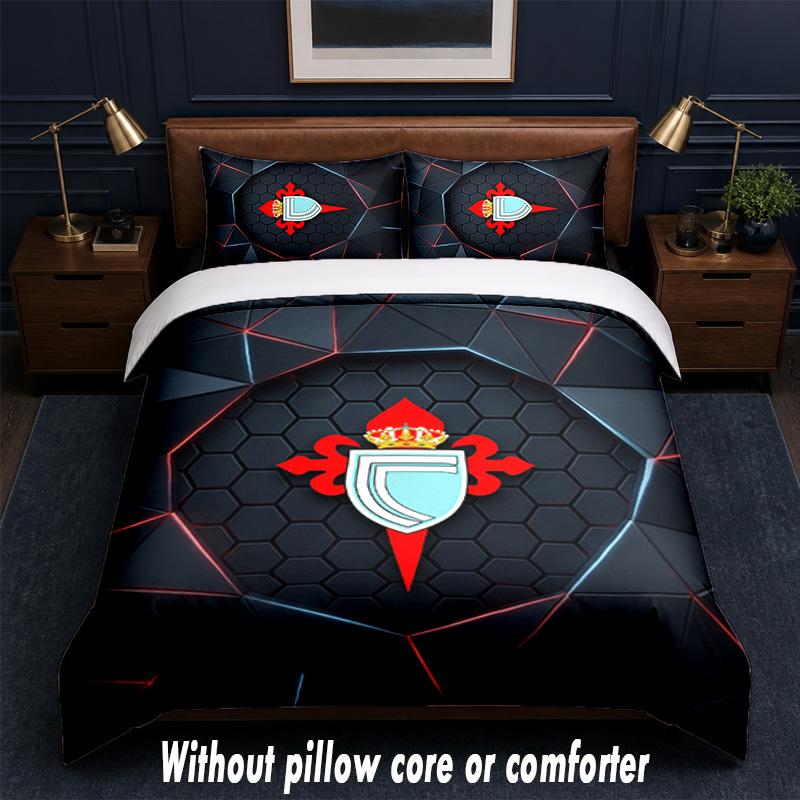 Celta Vigo FC Design Bed Bedding Set 1 Duvet Cover + 2 Pillowcases Soft Breathable Household Bed Linens