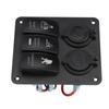 3 Gang Rocker Switch Panel 12V‑24V Dual USB Charger Cigarette Lighter Socket ON Off Switch for Truck