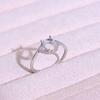 S925 Sterling Silver Gourd Ring Band with Hollow Design and Inlaid Silver