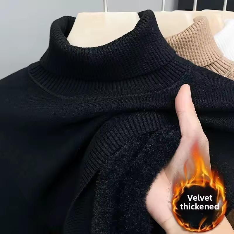 

Зимний свитер мужской плюс бархатный утолщенный с лацканами вязаные свитера однотонный толстый низ повседневный теплый пуловер XXXXXL