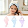 Kids Hair Drying Cap Super Absorbent Quick Dry Hair Towel Wrap with Button Cute Bow Anti-Frizz Turban for Girls Long Hair