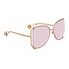 GUCCI Metallic Seasonal Icon Full Border Toad Glasses Sunglasses Women's Dark Pink