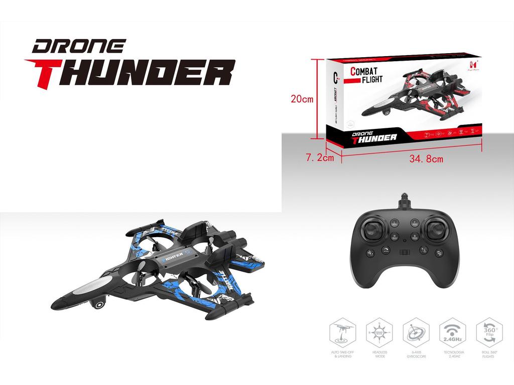 Remote Control Foam Fighter Drone with Lights & Camera - Crash-Resistant, Obstacle Avoidance Airplane Toy for Kids.