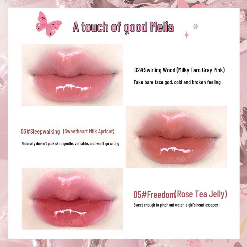 FLORTTE Girls' Dormitory Watery Light Lip Lacquer - So Beautifully Amelia: Transfer-resistant Mirror Gloss