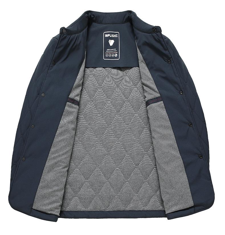 Men's 2023 Quilted Diamond Pattern Silk-Cotton Jacket - Lightweight Autumn Winter Shirt Style