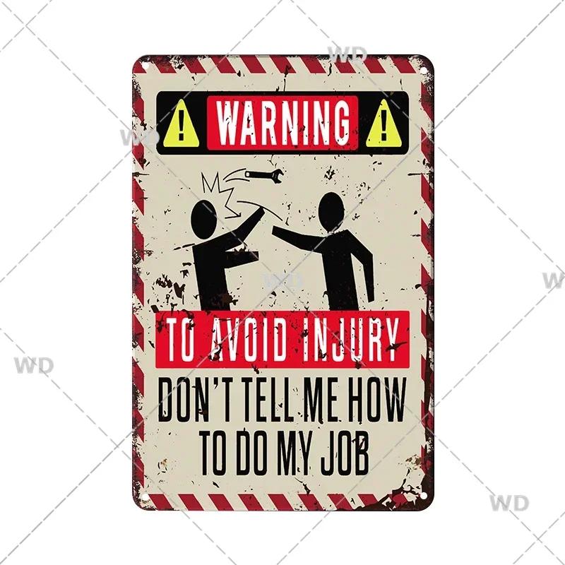 Retro Danger Warning Metal Sign - Vintage Caution Plaque - Metal Plate for Garage Park Home Wall Decor