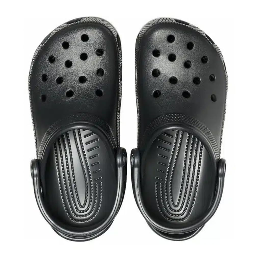 Crocs Classic Clog Sandals, Flat, Sporty, Black 10001-001 (Black/Size 29.0/Men's) [Parallel Import]