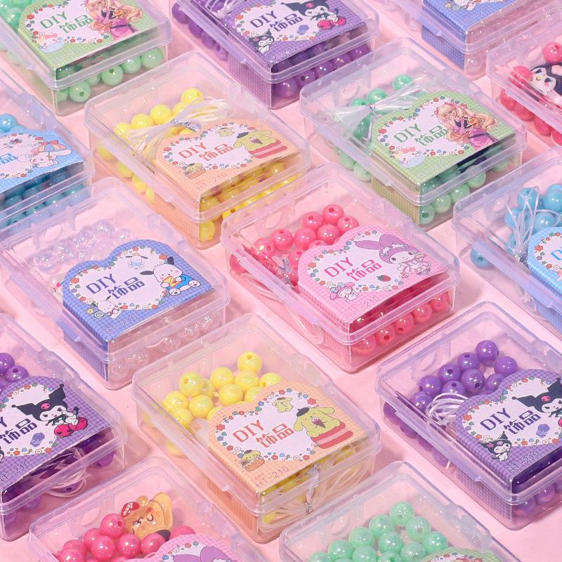 Children's DIY Cartoon Heart Bead Bracelet Kit - Handmade Charms & Gifts for Girls