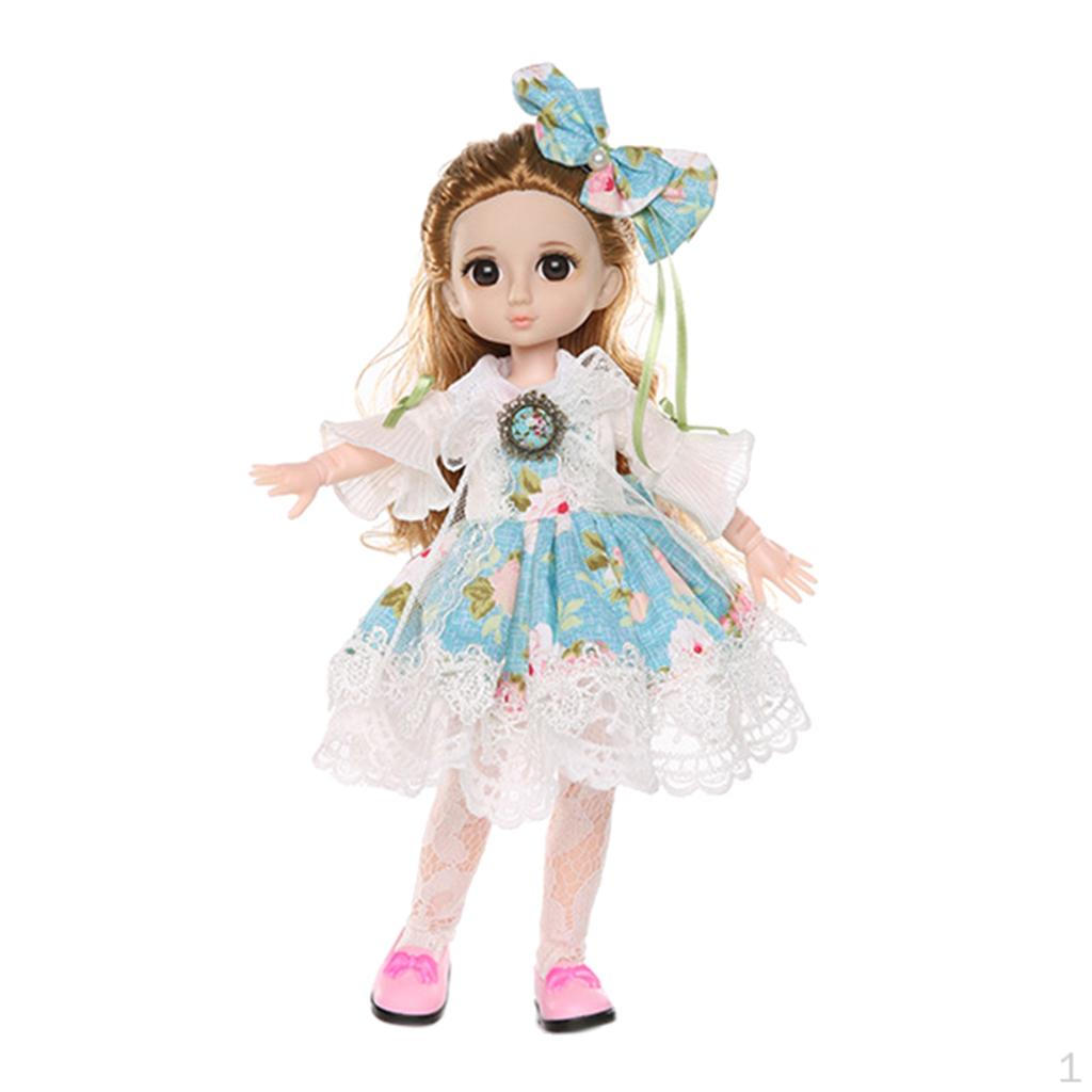 Moveable Jointed Girl Fashion Doll Princess 3 Toy Gift & Costum синий