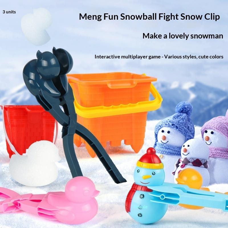 Generic Cartoon Shark Snowball Gun And Cartoon Duck Snowball Clip Soft Launcher Kids Outdoor Winter Snow Fight Play Toy