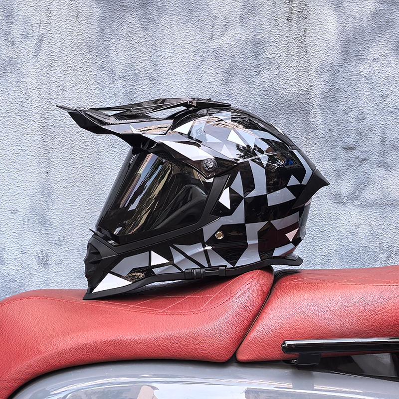LVS-800 Kask Motocrossowy dla Dorosłych Kask Full Face Crossowy Kask Off Road Certyfikat Dot Podwójna Szyba Dopasowanie