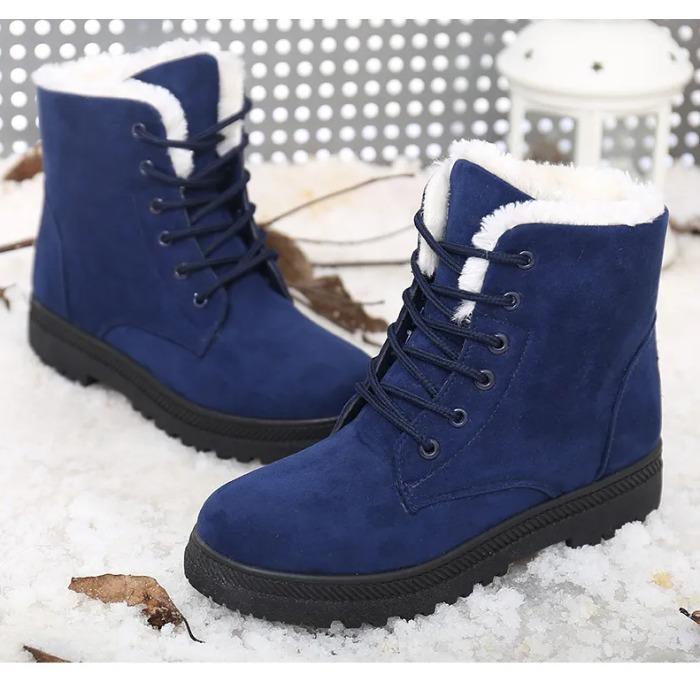 Botas de Mujer estilo coreano Botas de Mujer para invierno 2023 Botas de nieve tobillo zapatos de invierno Botas de piel de Mujer Botas cortas de tacón bajo