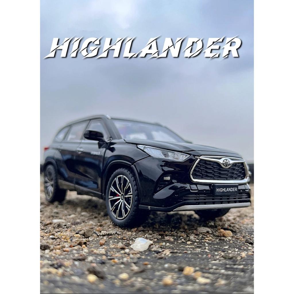 1/24 Toyota Highlander SUV Legierung Automodell Druckguss & Spielzeug Metall Geländewagen Automodell Simulation Sound und Licht Kinder Geschenk