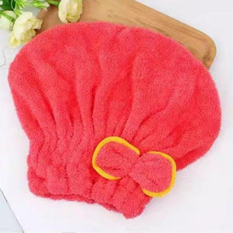 

2pcs Pack Microfiber Quick Dry Hair Cap with Bow for Women 2pcs pack красный