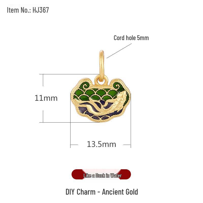 Ancient Gold Cloisonné Ethnic Charm Spacer Beads Pendant for DIY Bracelet Mala Accessories