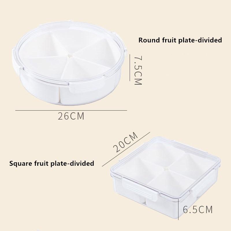 Divided Serving Square Fruit Tray Dry Fruit Snack Plate Container Candy Nut Vegetable Sugar Dessert Tray Hotel Party Plate