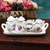 Miniature European Ceramic Tea Set Dollhouse Display Toy