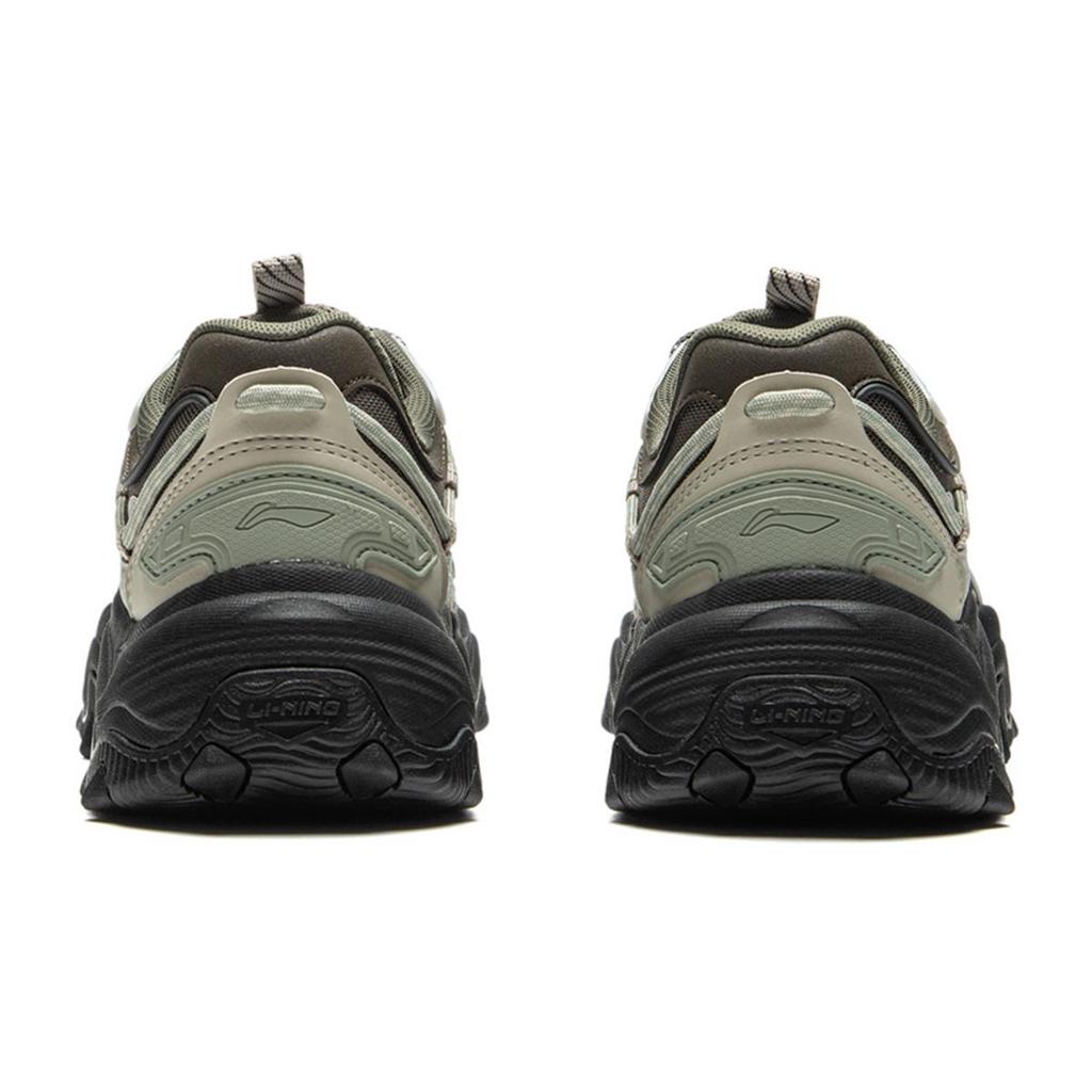 LiNing Kocia Łapka Lite 2 Gruba Podeszwa Podwyższająca Amortyzacja Retro Antypoślizgowe Trwałe Niskie Casualowe Buty Damskie sneaker Brązowy Szary AGCU176-4