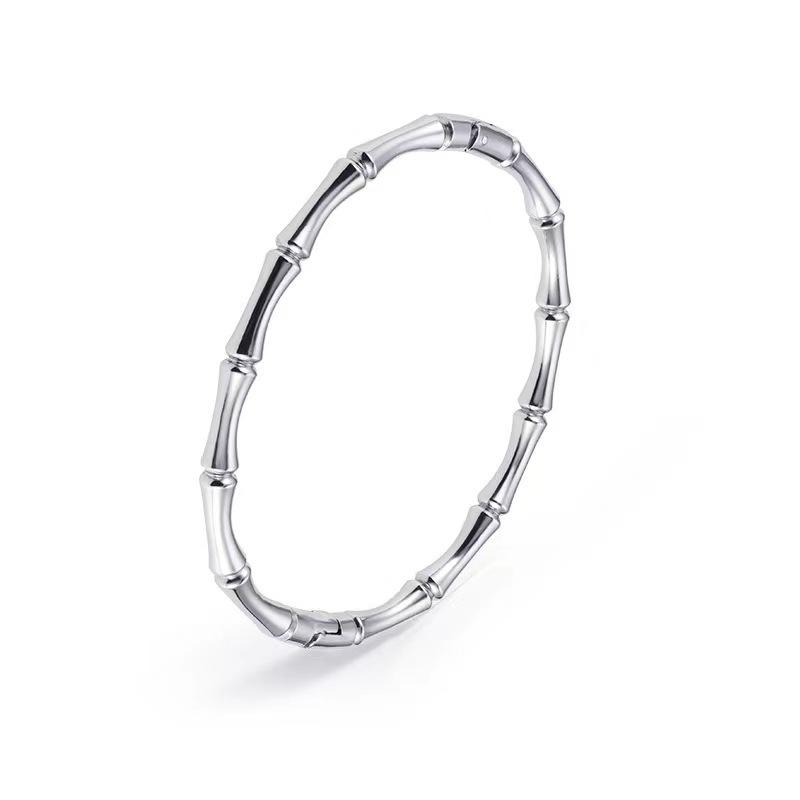 Simple and Elegant Bamboo Titanium Steel Plain Bracelet 18CM
