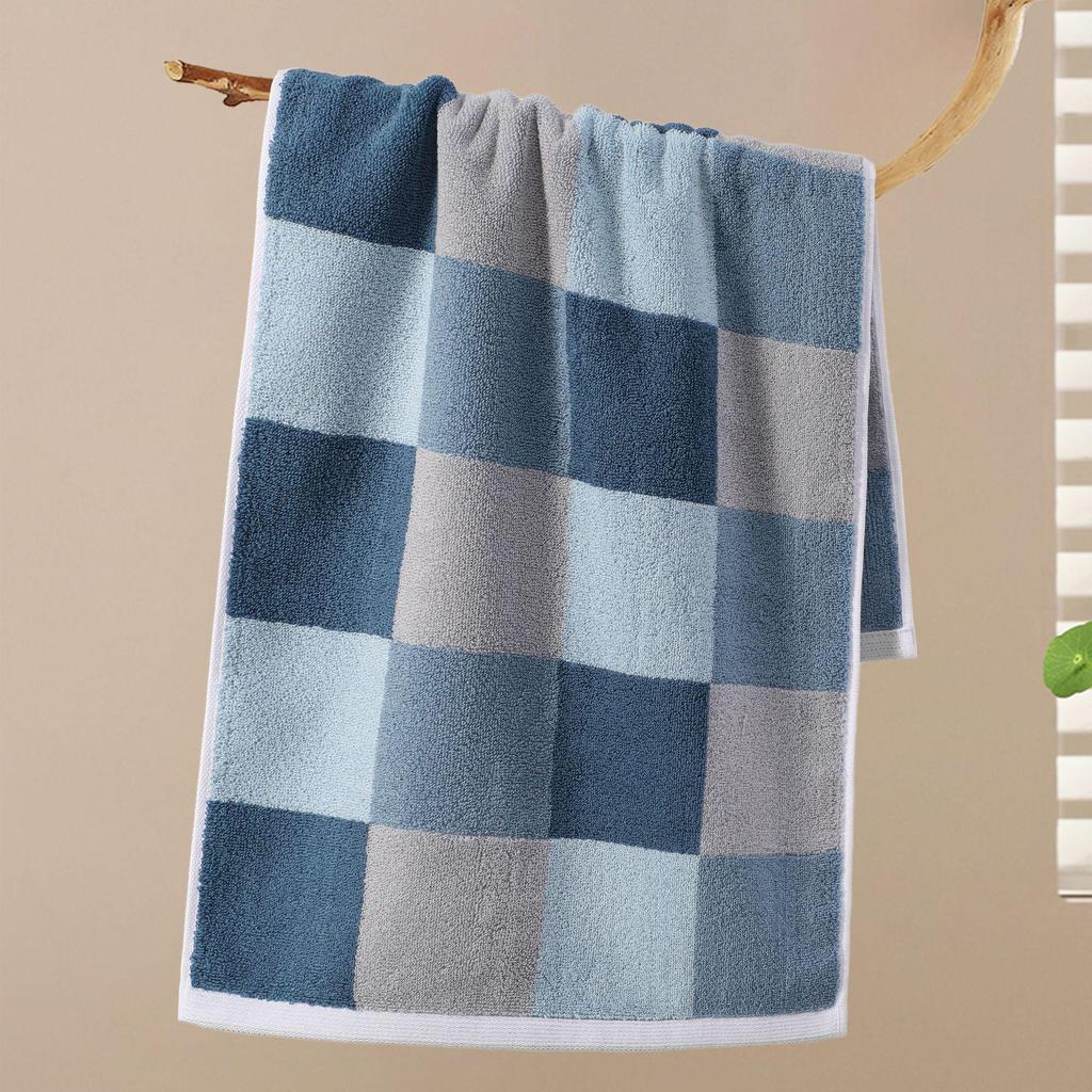 Thick, Absorbent Striped Cotton Face Towel - Soft Yarn-Dyed Design for Adults