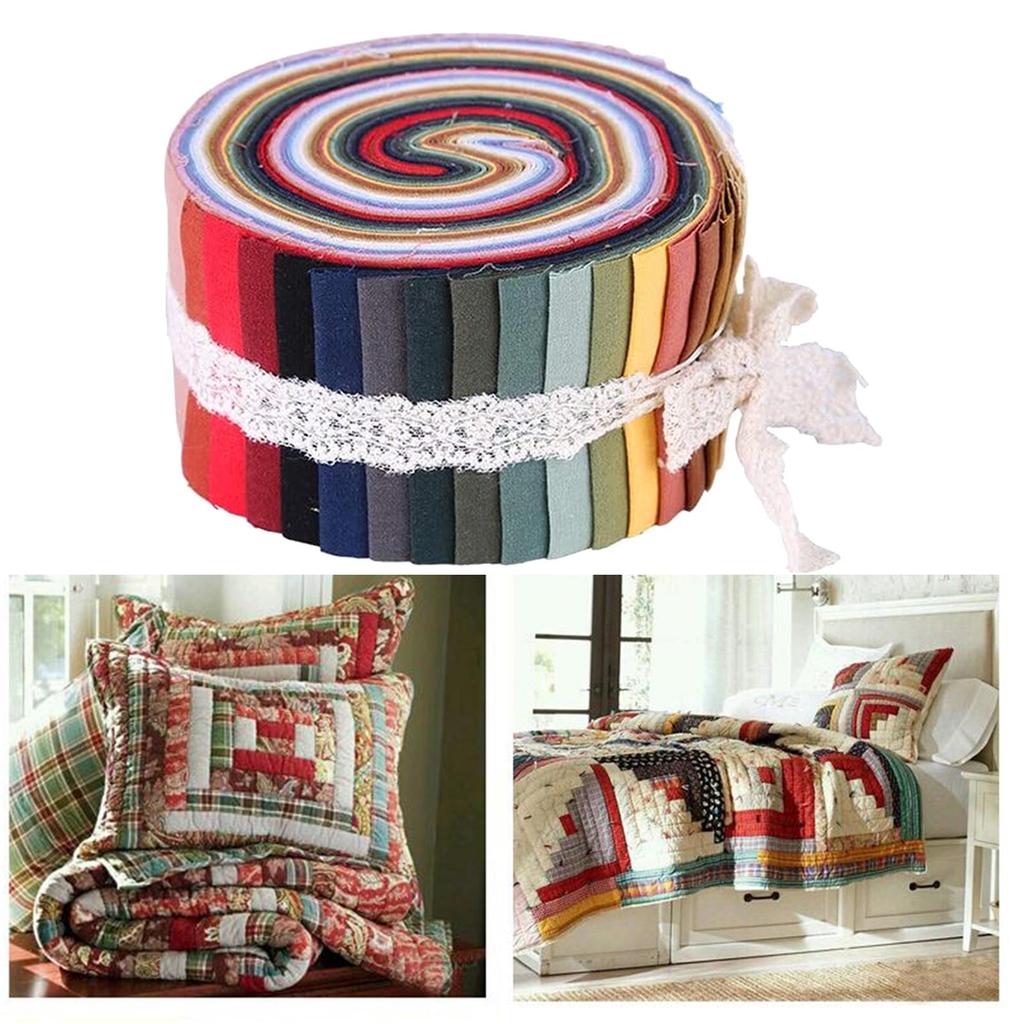 36 Stück Jelly Roll Stoff, Aufgerollter Baumwollstoff Quilting Streifen, Patchwork Bastel Baumwoll Quilting Stoff